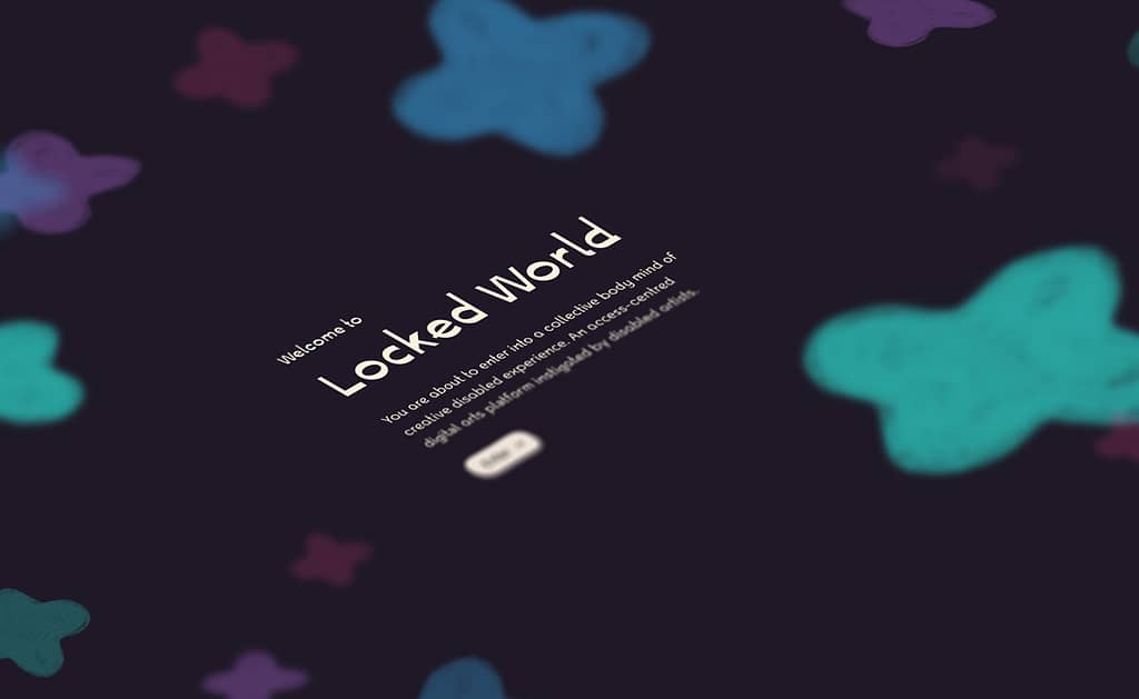 Splash screen of Locked World with the Inconstant Regular typeface
