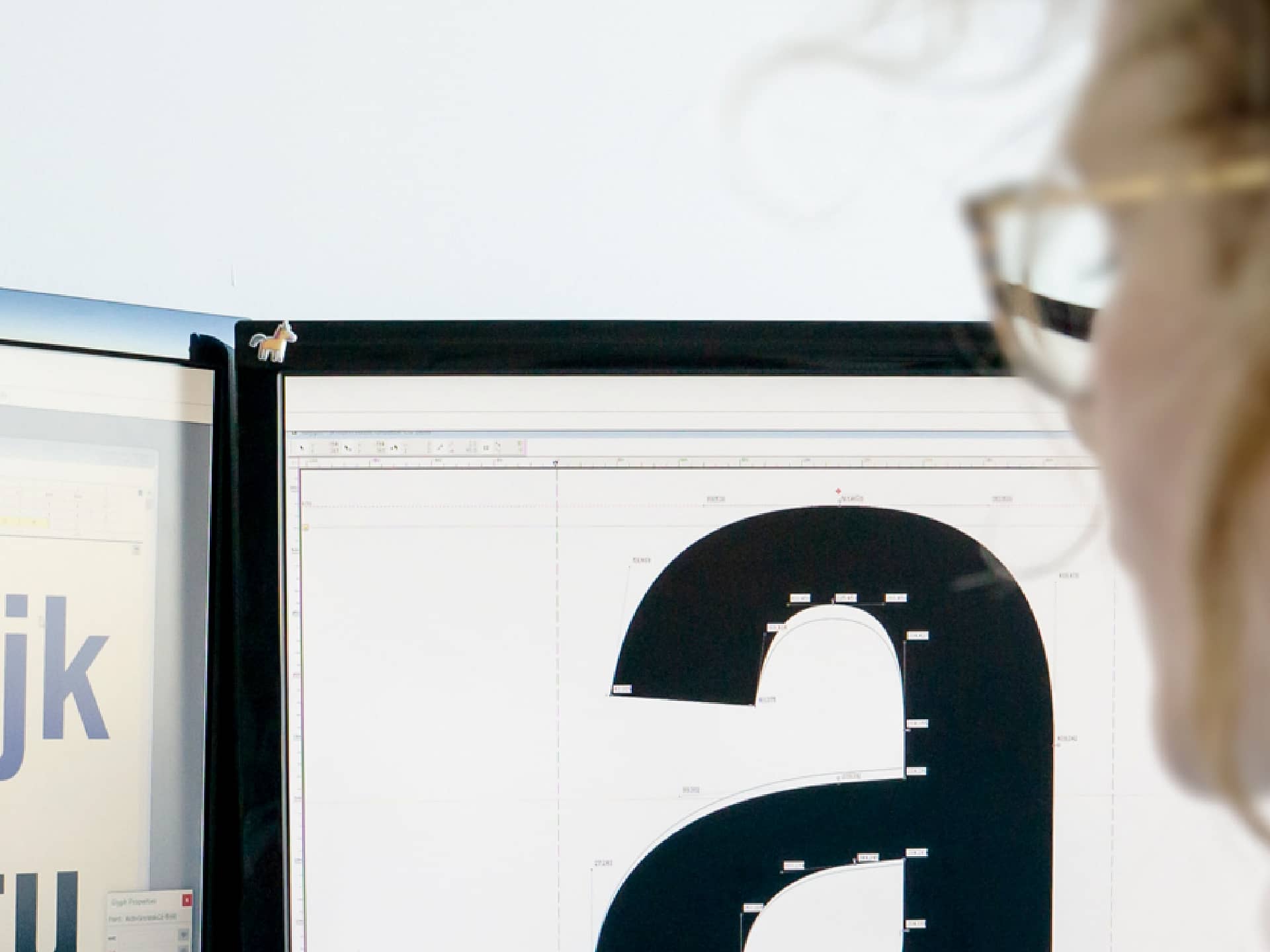 Font being designed on computer